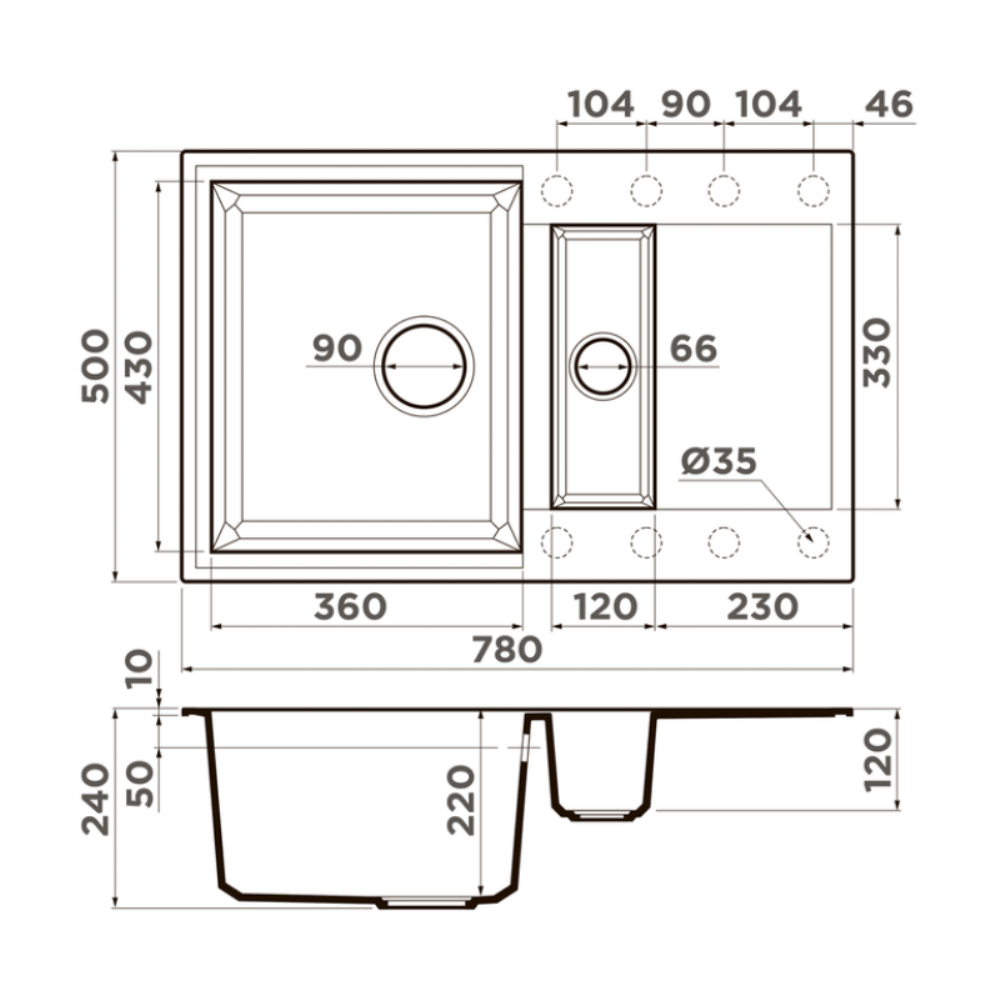 Мойка кухонная Omoikiri Sakaime 78 Черный матовый 4993114 — изображение 4