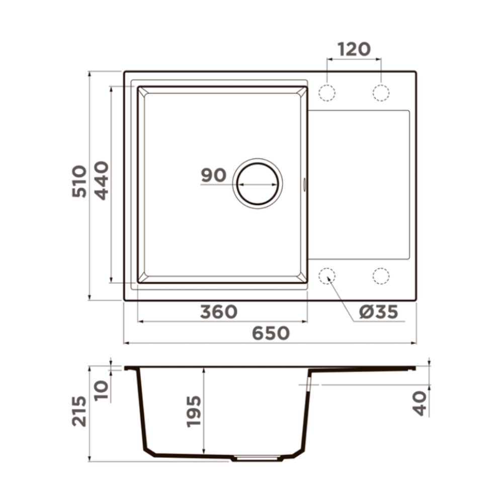 Мойка кухонная Omoikiri Daisen 65 Ваниль 4993678 — изображение 4