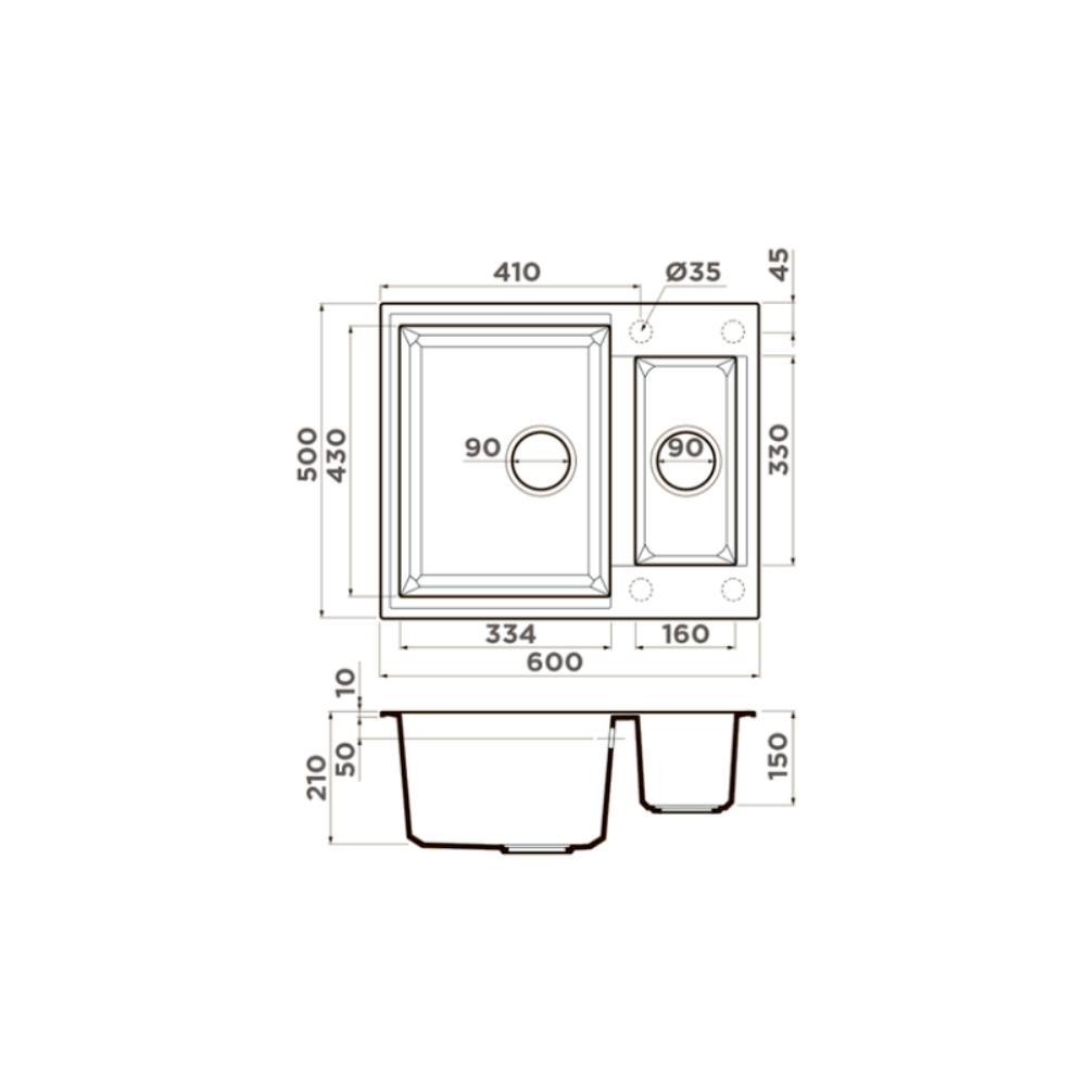 Мойка кухонная Omoikiri Sakaime 60 Платина 4993915 — изображение 4