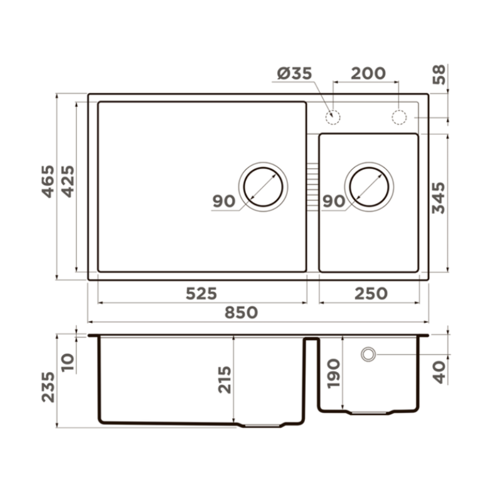 Мойка кухонная Omoikiri Tedori 85 Черный матовый 4993940 — изображение 4